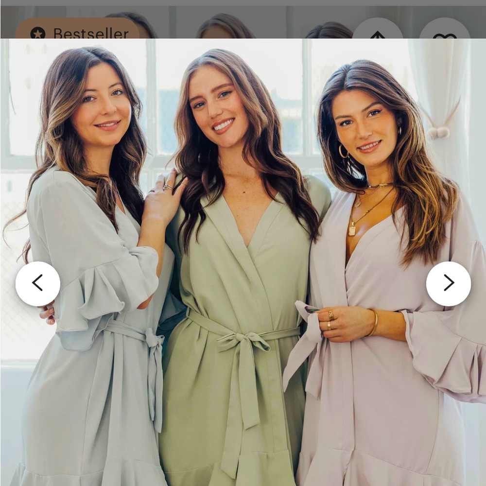 Matching set of 3 robes, sage green, size S-M for all, great condition